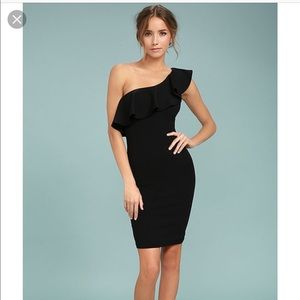 One shoulder bodycon cocktail dress